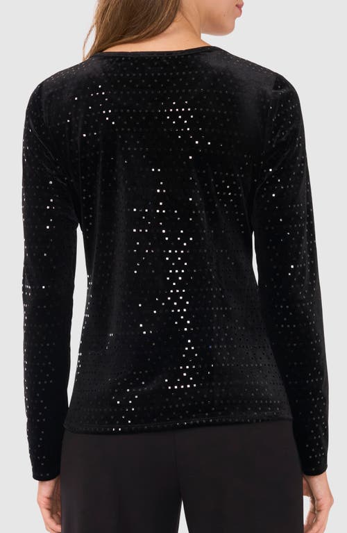 Shop Halogenr Halogen(r) Metallic Long Sleeve T-shirt In Rich Black