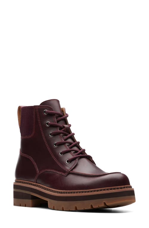 Clarks(r) Orianna Mid Lace-Up Boot in Burgundy Leather