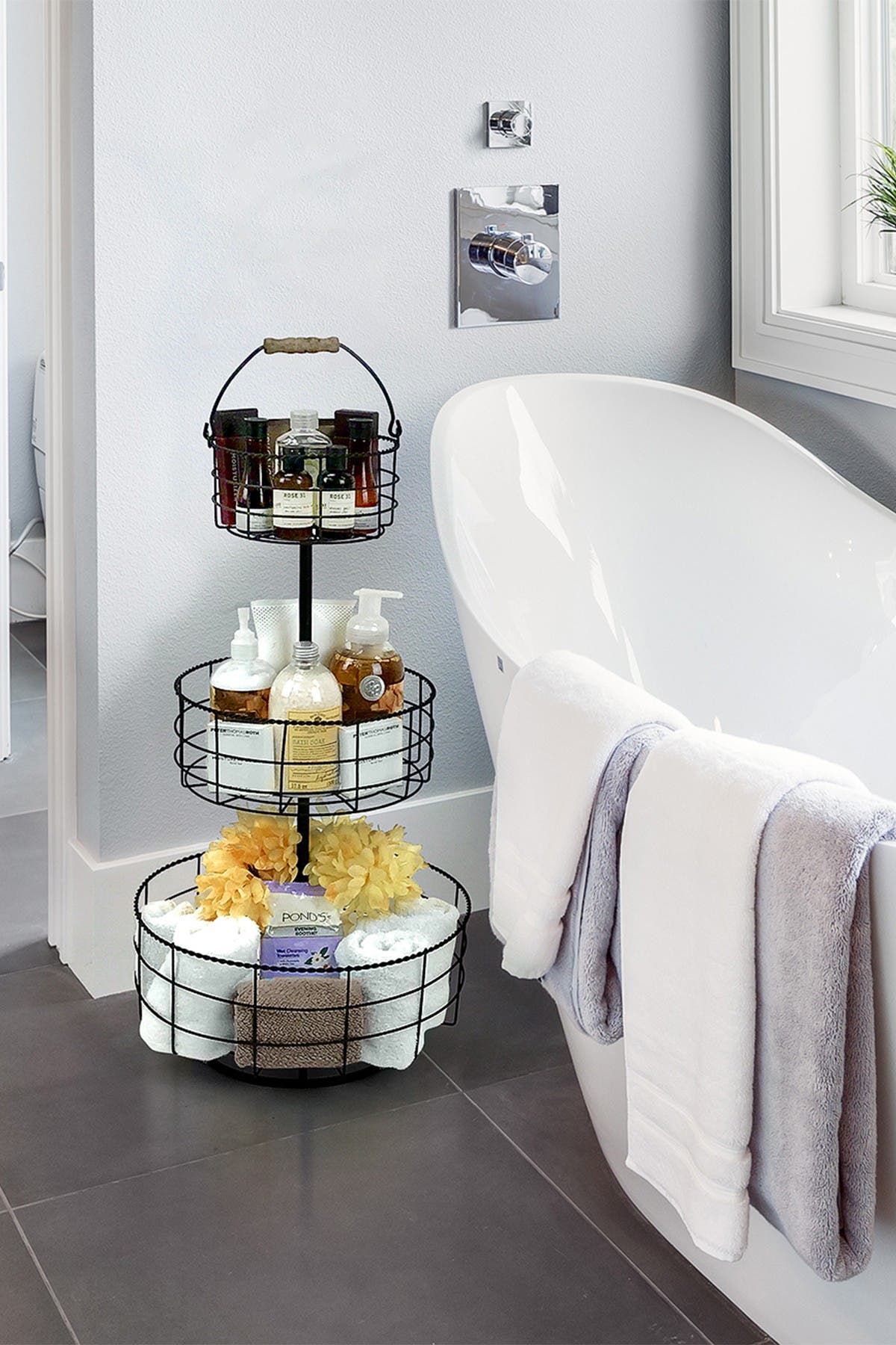 SORBUS Black 3 Tier Fruit Basket