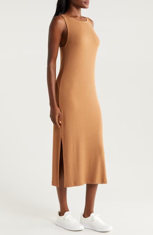 Shop Travismathew Hadley Wood Sleeveless Rib Dress In Bronze