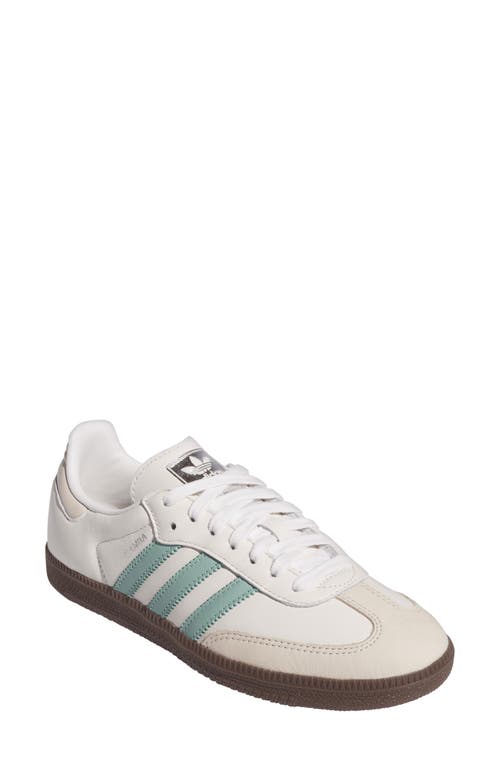 Shop Adidas Originals Adidas Samba Sneaker In Cloud/hazy Green/white