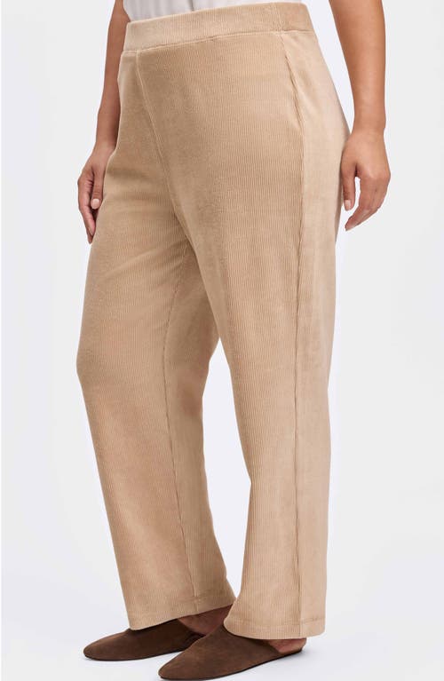 Foxcroft Caden Plush Corduroy Pants In Khaki