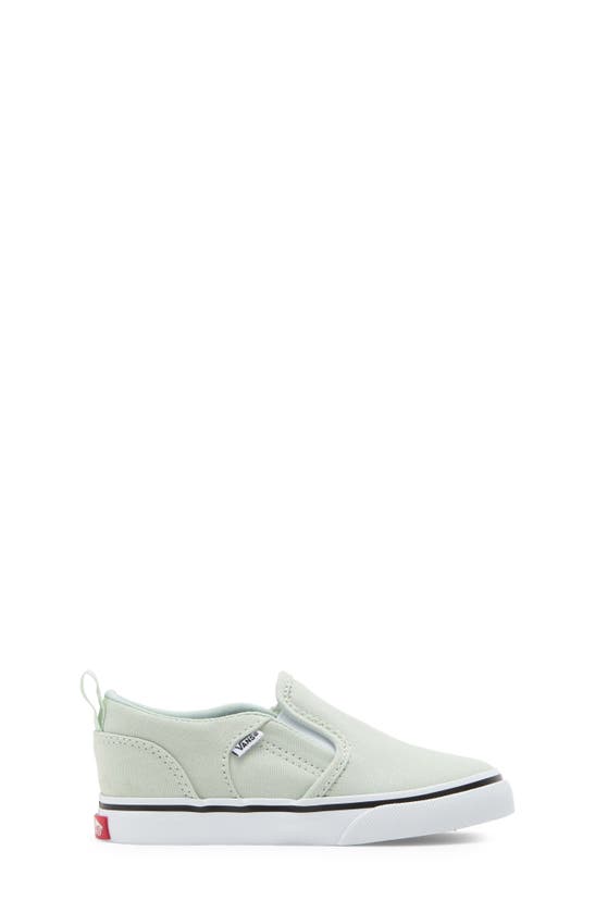 Shop Vans Kids' Asher Slip-on Sneaker In Canvas Pale Aqua