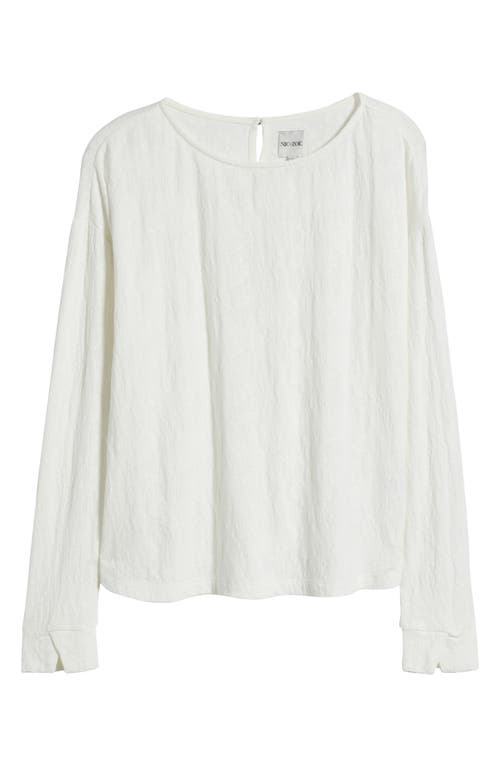 Shop Nic + Zoe Nic+zoe Relaxed Fit Cotton Jacquard T-shirt In Classic Cream