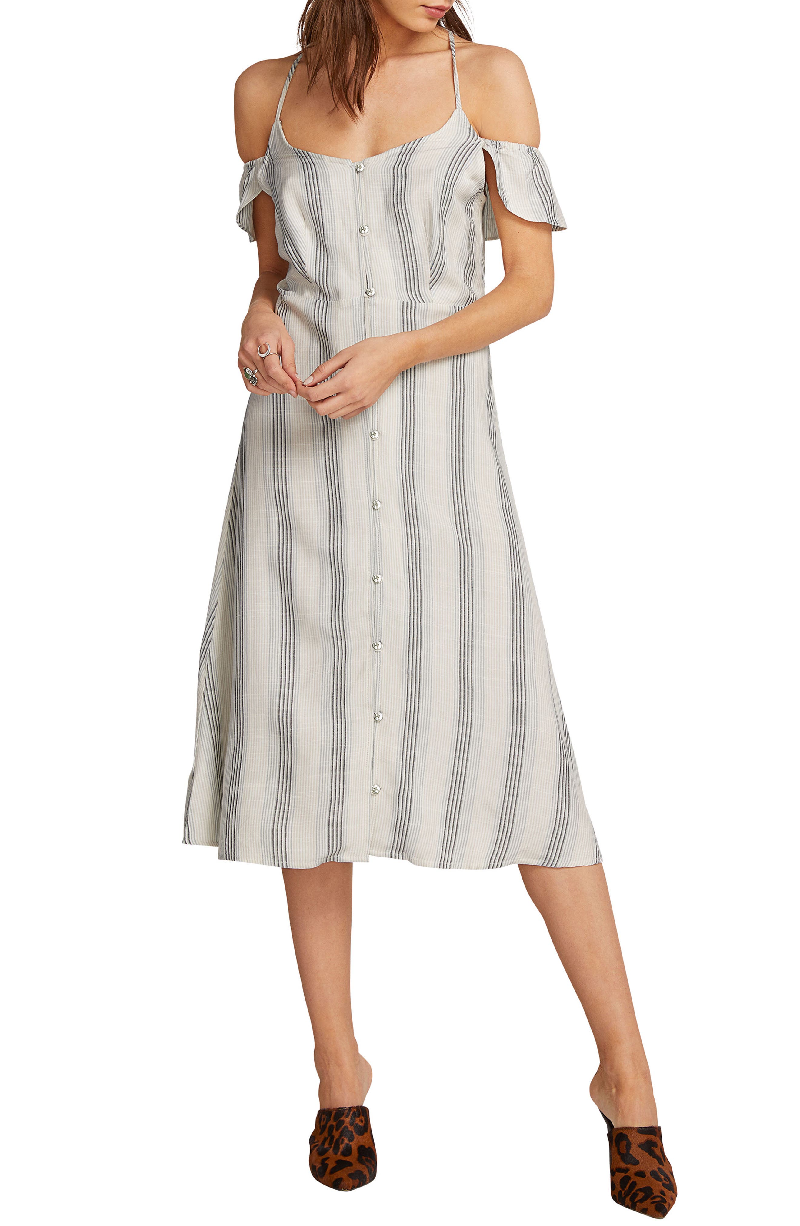 Volcom Winding Roads Cold Shoulder Midi Dress, White