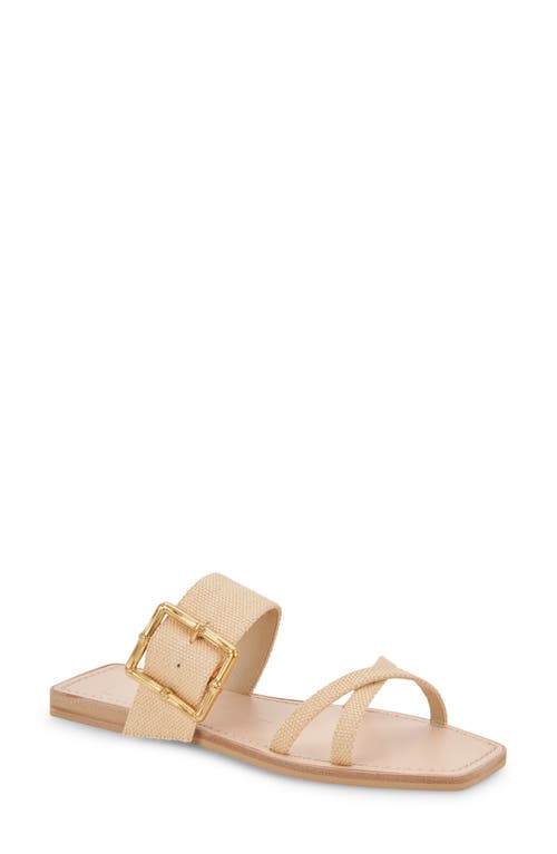 Dolce Vita Dasa Slide Sandal in Warm Natural Raffia