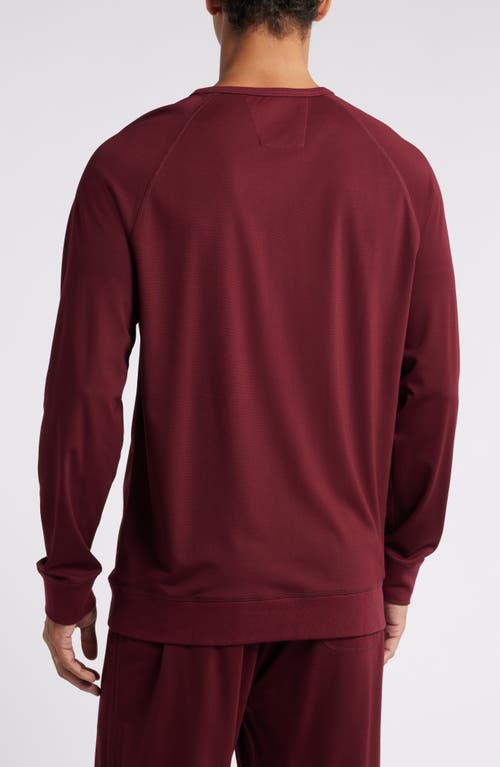 Shop Daniel Buchler Long Sleeve Rayon Blend Lounge T-shirt In Wine