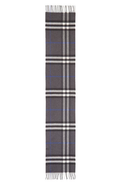 Burberry Giant Icon Check Cashmere Scarf In Dark Charcoal
