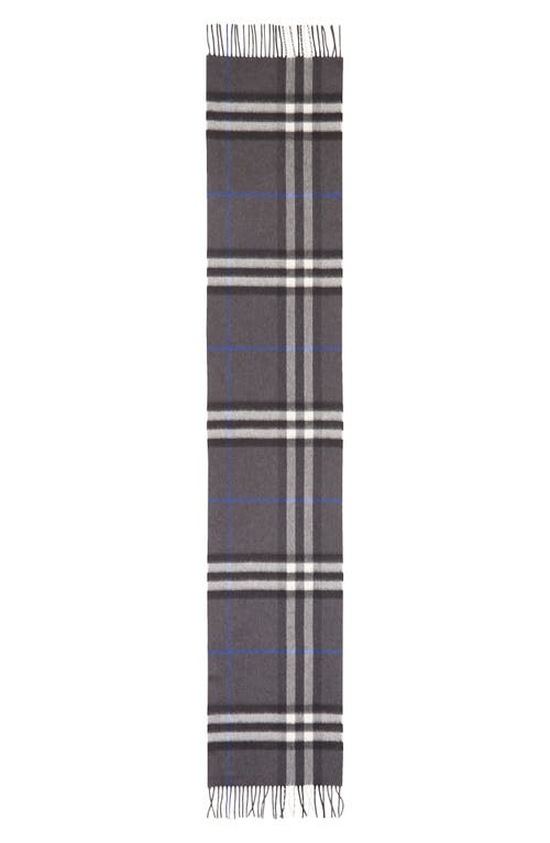 Shop Burberry Giant Icon Check Cashmere Scarf In Dark Charcoal