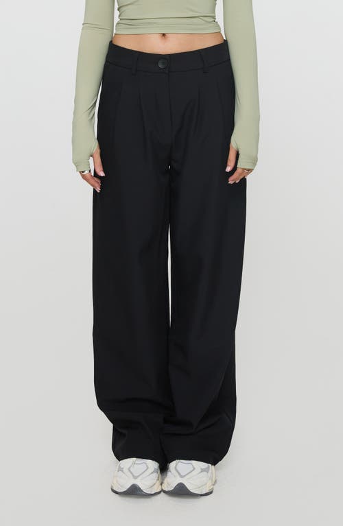 Princess Polly Archie Low Rise Wide Leg Pants in Black 