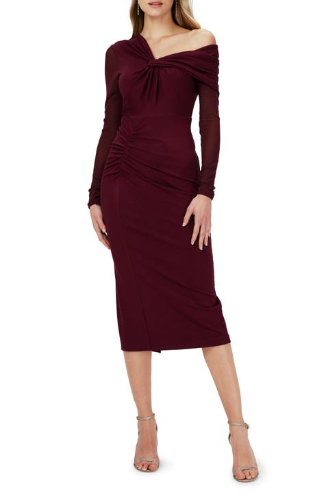Plus Size One Shoulder Mesh Ruched Midi Dress – BPosh Beauty Bar & Boutique