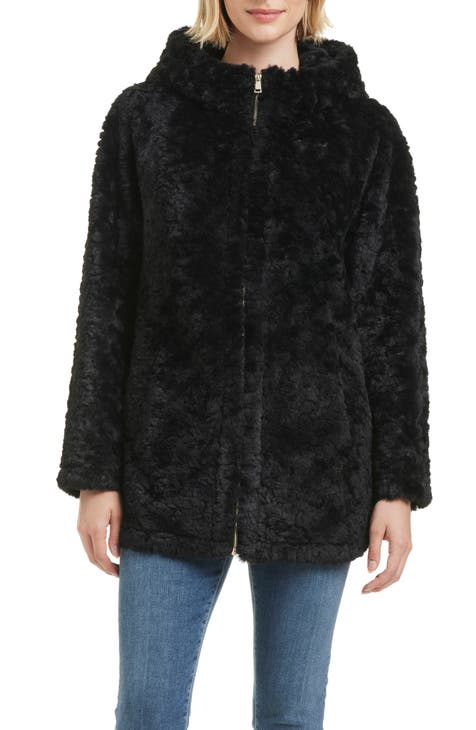 Gallery hooded faux fur walking coat best sale