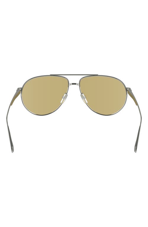 Shop Victoria Beckham V Line 61mm Aviator Sunglasses In Silver/brown