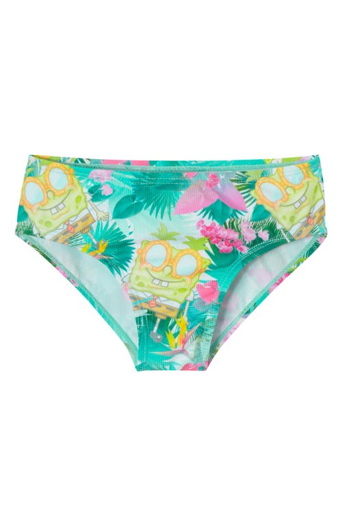 Shop Andy & Evan Kids' Pineapple Palm Rib Two-piece Rashguard Swimsuit In Green