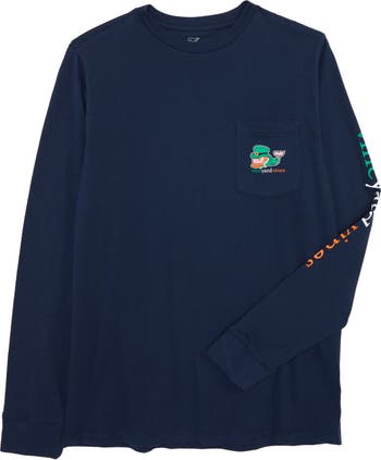 Vineyard Vines Kids' Pot of Gold Whale Graphic Long Sleeve Pocket Tee in Blue Blazer at Nordstrom, Size XL