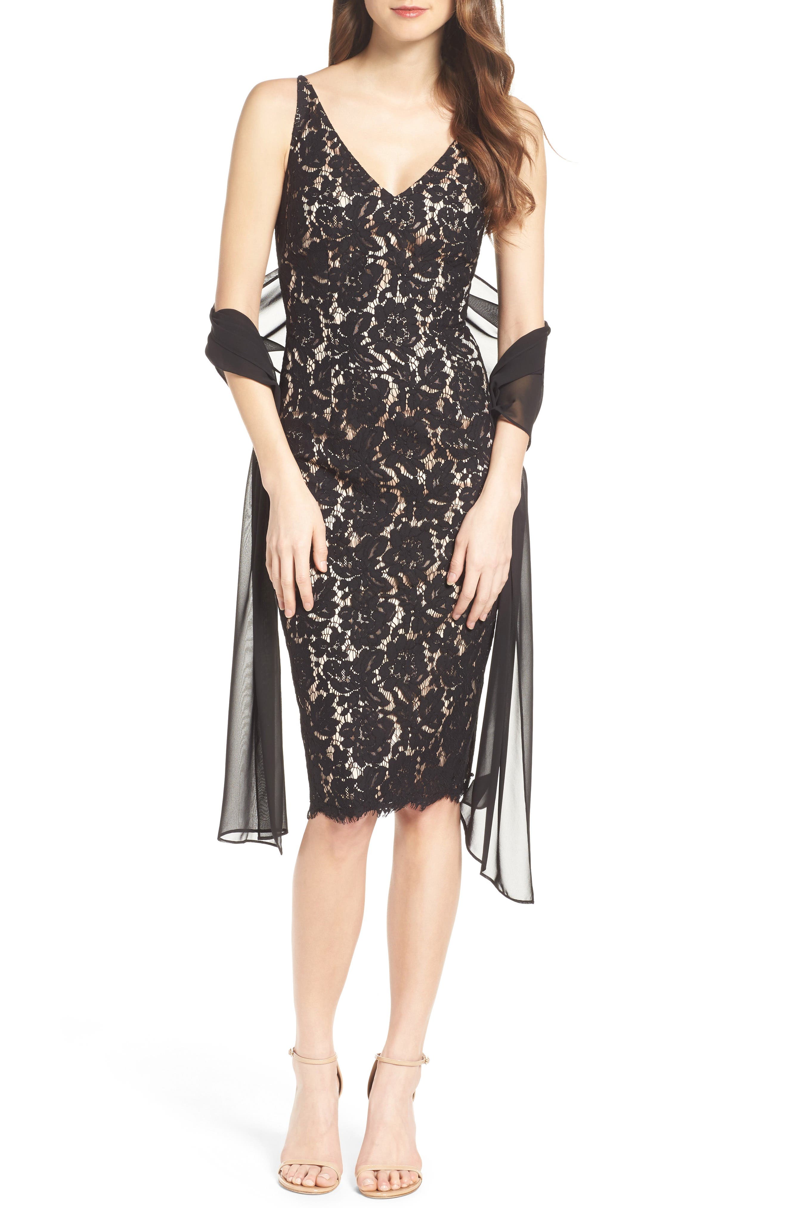 vince camuto lace sheath dress