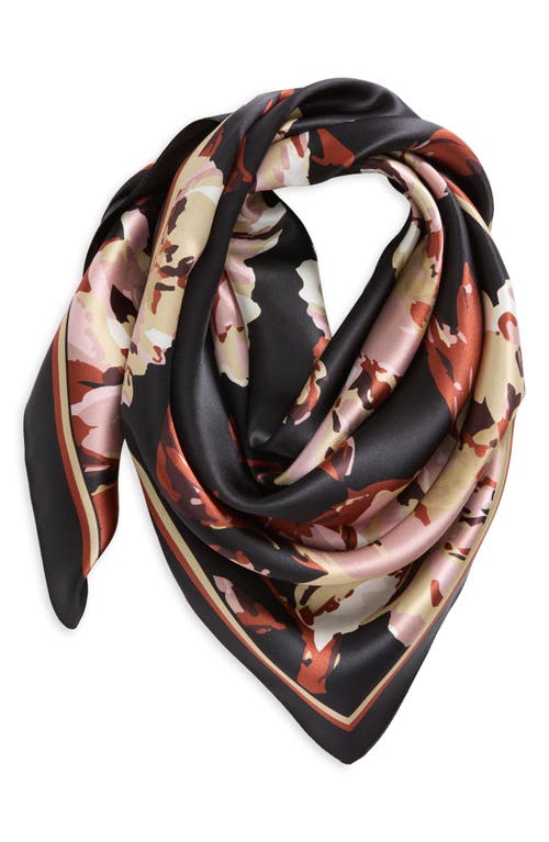 Nordstrom Print Square Silk Scarf In Black