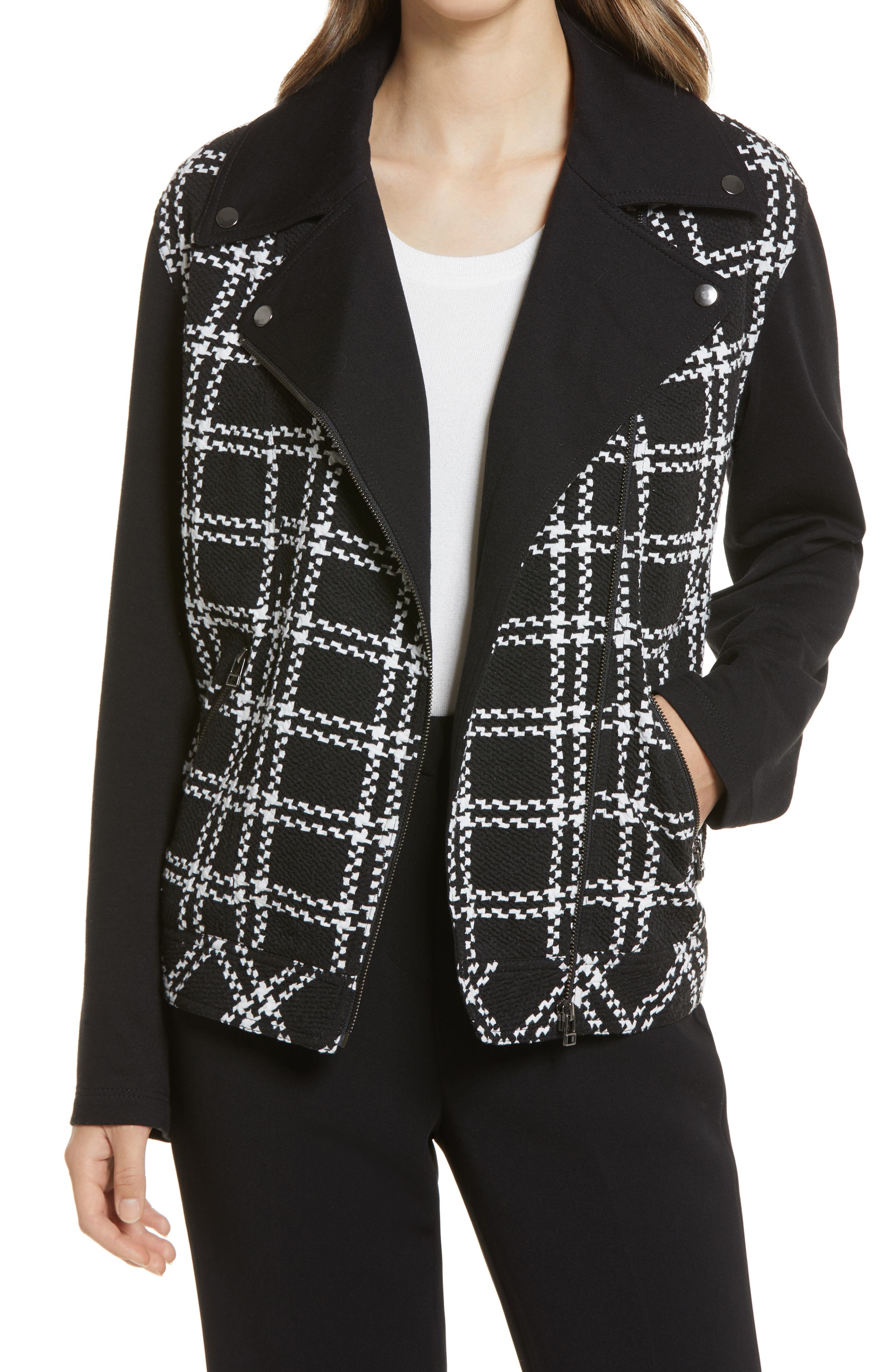 halogen knit moto jacket