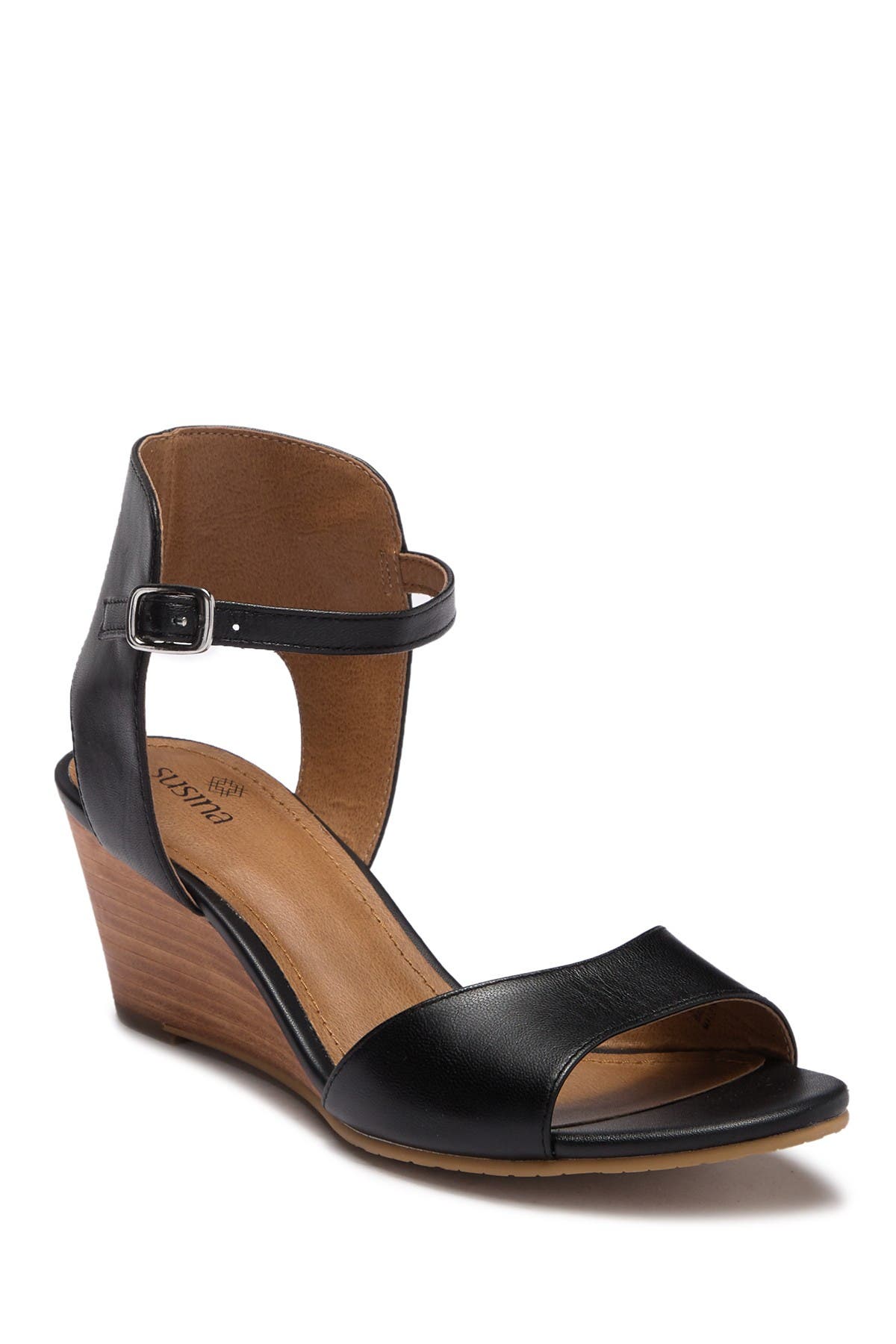 SUSINA | Tresa Leather Wedge Sandal 