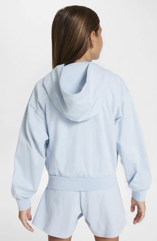 Shop Nike Kids' Sportswear Cotton Jersey Hoodie In Light Armory Blue/ Viotech