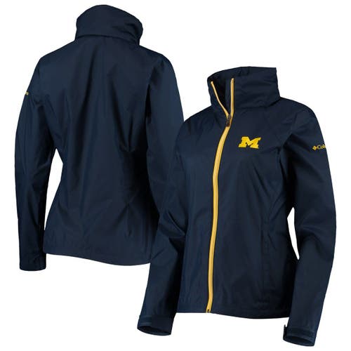 Women's Columbia Navy Michigan Wolverines Switchback Full-Zip Hoodie Jacket