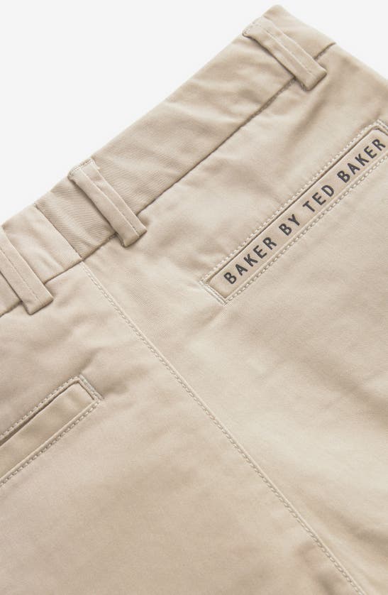 Shop Baker By Ted Baker Kids' Stretch Cotton Chino Shorts In Natural