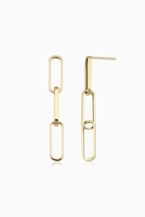 Shop Oradina 14k Yellow Gold Venice Link Bold Drop Earrings