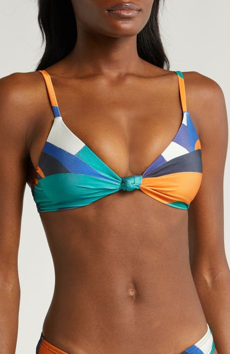 PHOEBE Wireless strappy triangle bikini top GREEN