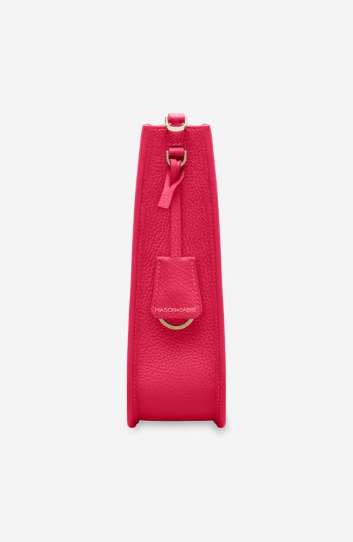 Shop Maison De Sabre Maison De Sabré Leather Saddle Bag In Shibuya Fuchsia