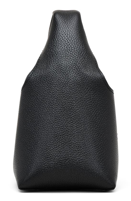 Shop Marc Jacobs The Mini Leather Sack Bag In Black Tonal