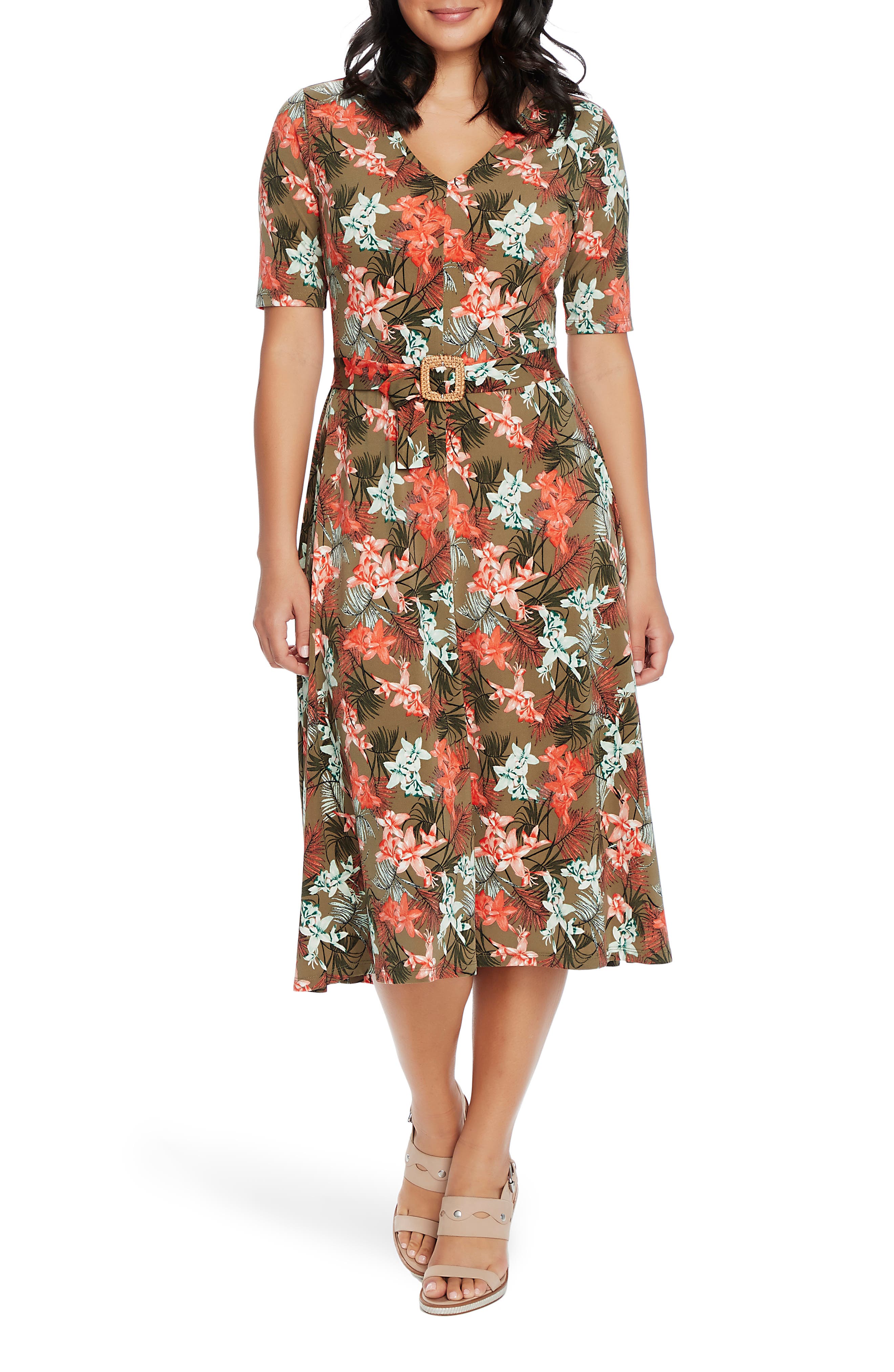 Hell Bunny »KALANI TROPICAL« Vintage Hibiscus TIKI Swing Dress KLEID Schwarz main image 1