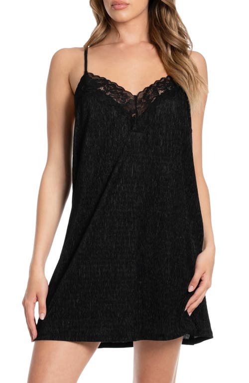 Midnight Bakery Women's Satin Sleepwear Chemise In Black