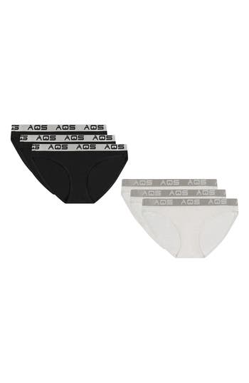 Aqs Signature Bikini Underwear In White/grey/pb