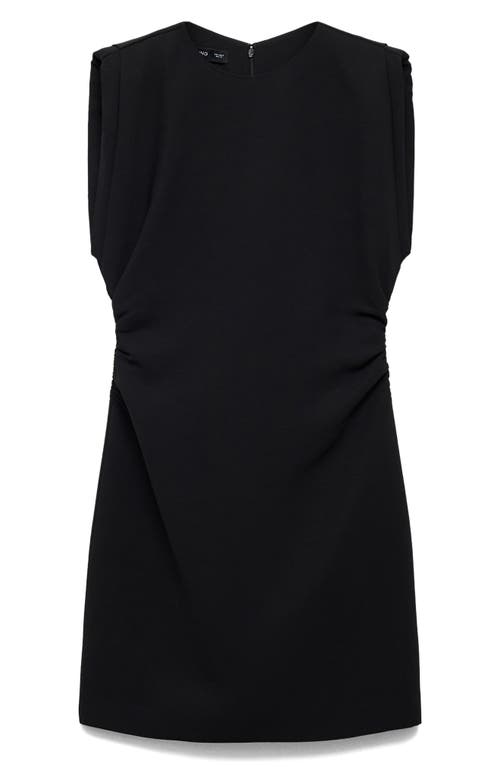 Shop Mango Cara Shoulder Pad Minidress In Black