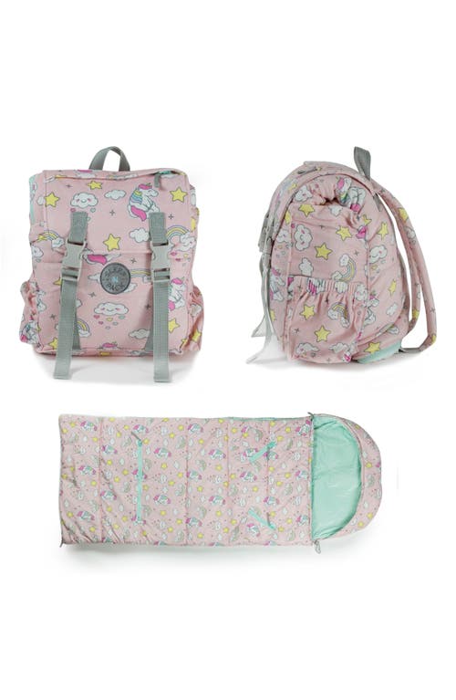 mimish Kids' Sleep-n-Pack Unicorn Print Sleeping Bag Backpack in Unicorn Doodle Multi-Print at Nordstrom