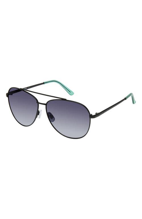 Shop Kurt Geiger London 61mm Aviator Sunglasses In Black Crystal Green/smoke