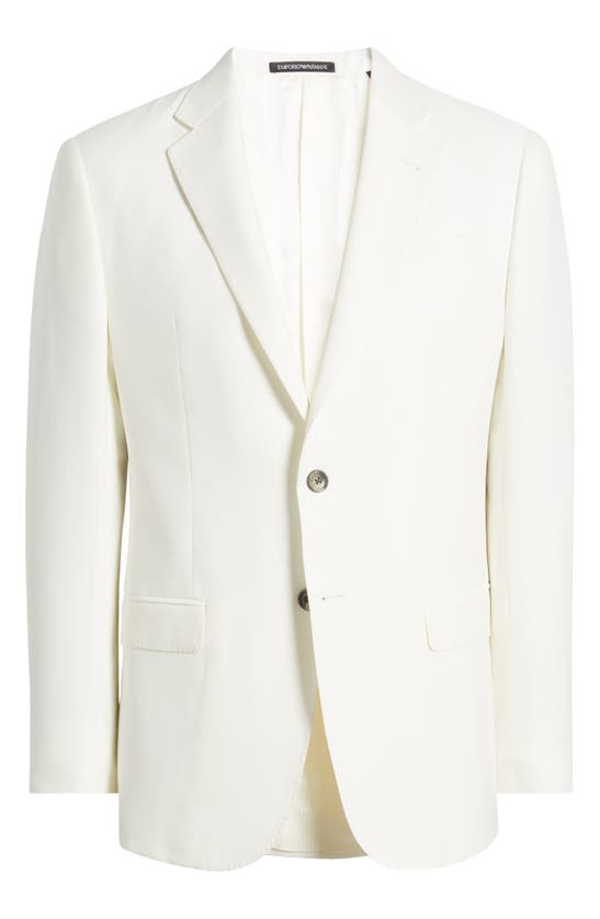 Shop Emporio Armani G-line Plaid Sport Coat In White