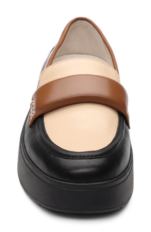 Sanctuary Peacemaker Platform Loafer In Black/oatmilk/spice