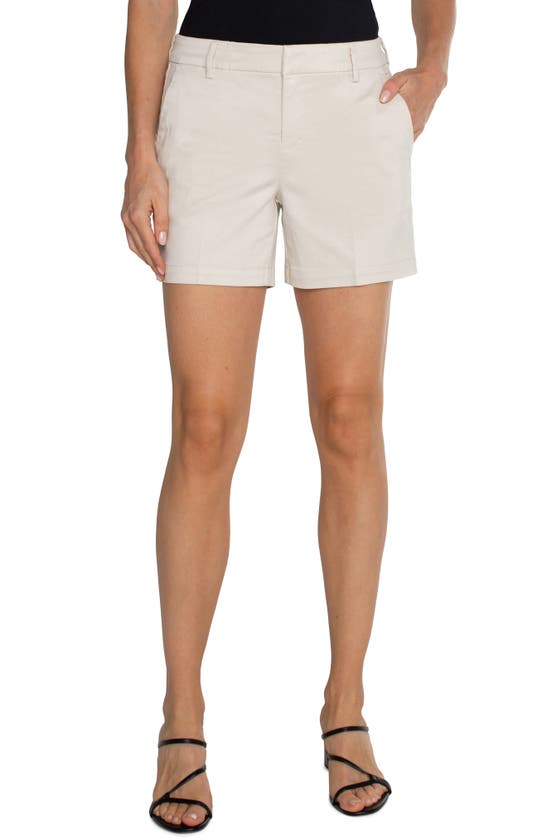 Shop Liverpool Los Angeles Kelsey Stretch Twill Trouser Shorts In Roman Stone