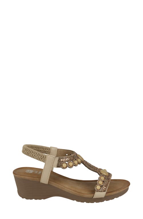 Good Choice New York Fiah Embellished Ankle Strap Wedge Sandal In Natural
