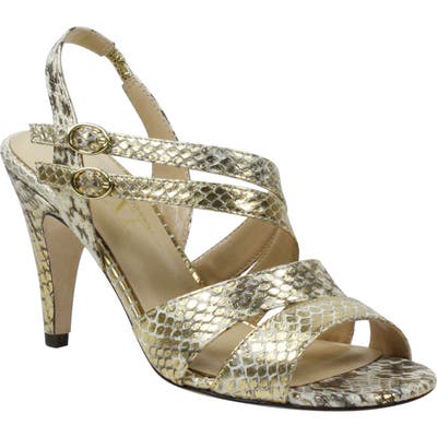 J. Renee Carro Snake Embossed Strappy Sandal B - Beige