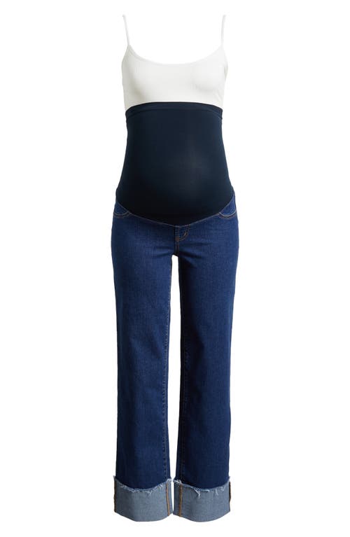 Shop 1822 Denim <br />over The Bump Cuffed Straight Leg Maternity Jeans In Levi