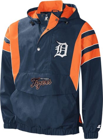 Starter Men's Navy Detroit Tigers Impact Hoodie Half-Zip Jacket