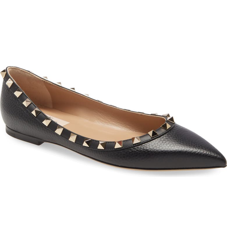 Valentino Garavani Rockstud Pointed Toe Flat (Women) | Nordstrom