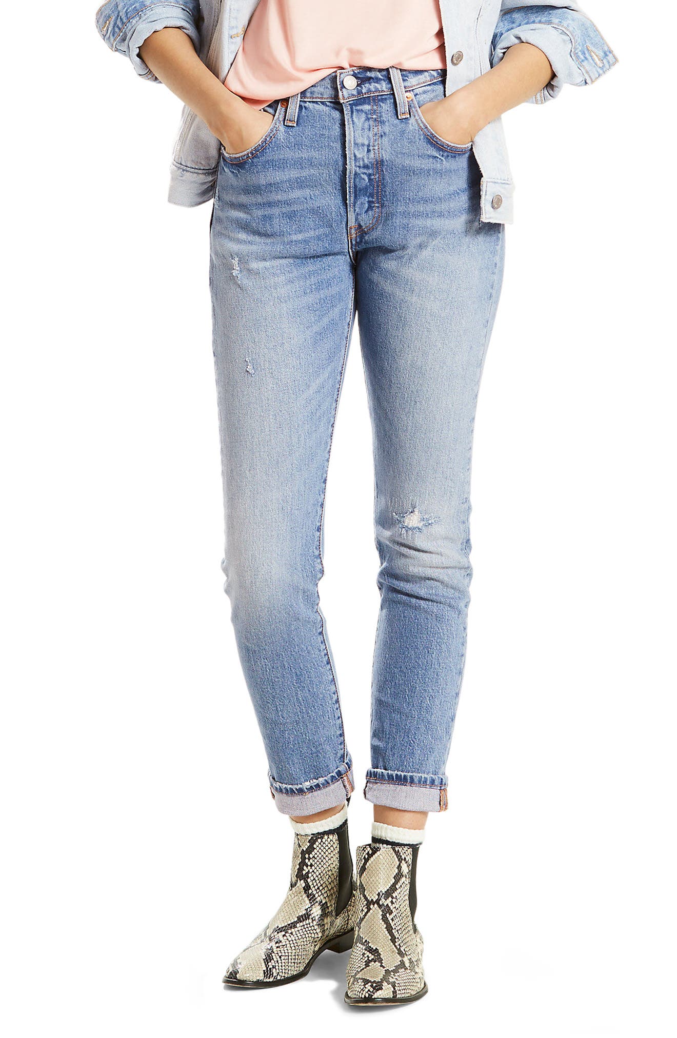 levi's 501 skinny jeans post modern blues
