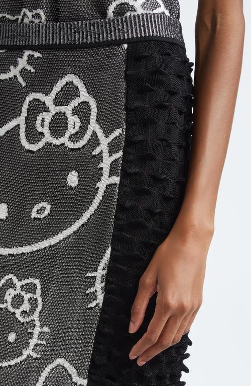 Chet Lo X Sanrio Hello Kitty® Spike Knit Midi Sweater Skirt In Black/white