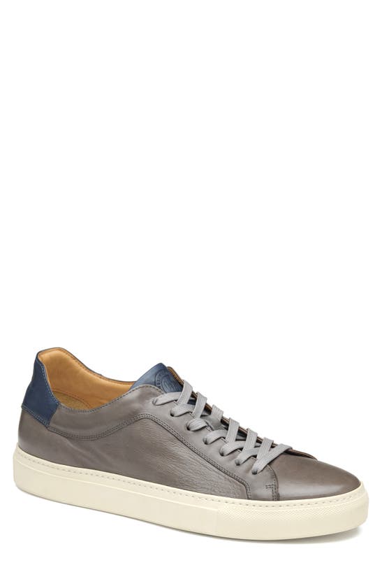 Shop Johnston & Murphy Collection Jared Lace-to-toe Sneaker In Gray Italian Calfskin
