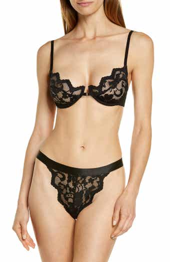 Coquette Nude And Black Bra And Panty Set 