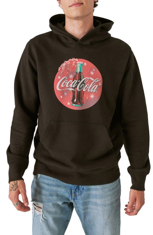 Lucky Brand Coca Cola Bottle Cotton Hoodie in Jet Black at Nordstrom, Size X-Large
