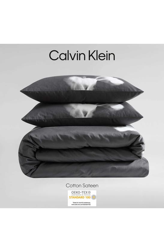 Shop Calvin Klein Orchid Cotton Sateen Duvet & Shams Set In Grey